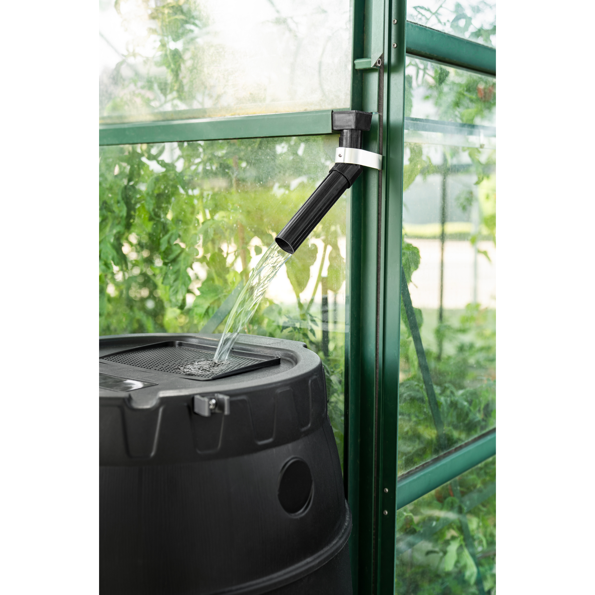 Regentonne schwarz 170 l mit Unterbau
