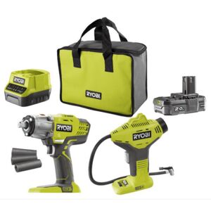 Akku-Maschinen-Set 'ONE+ R18IWPI-120S' 18 V Akku-Schlagschrauber- und Handkompressor, inkl. Akku und Ladegerät