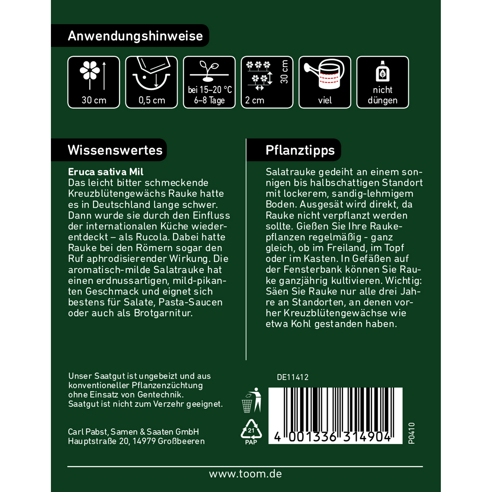 Salatrauke 'Aromatisch, kultiviert'