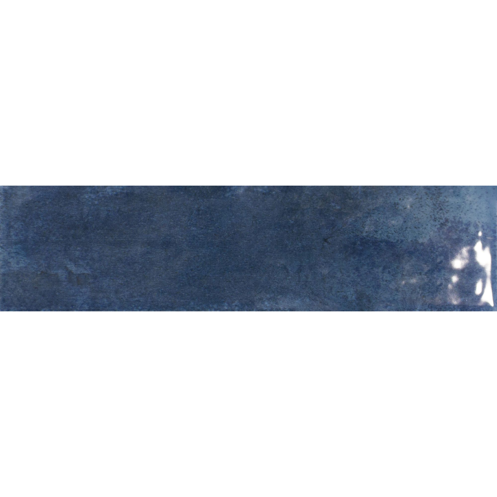 Wandfliese 'Brunei' blau glänzend 6,5 x 25 cm