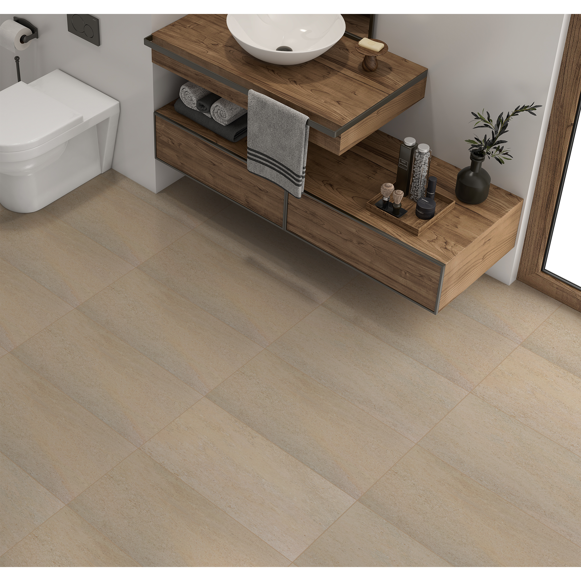 Bodenfliese 'Lims' beige 30 x 60 cm