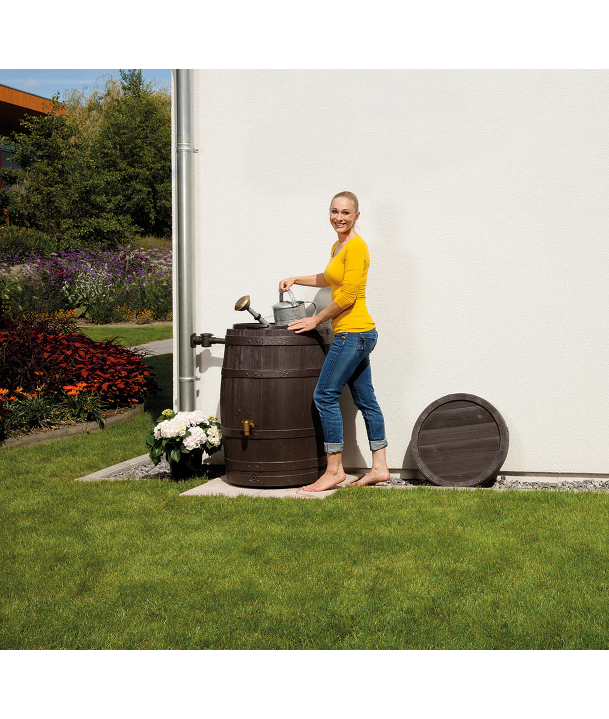 Regentonne 'Vino' dunkelbraun 250 l mit Hahn