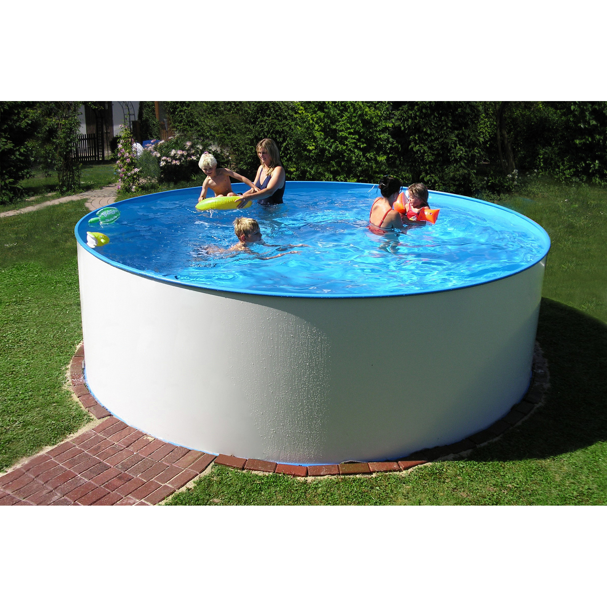 Aufstellpool-Set 'Exclusiv 3' weiß/blau Ø 350 x 120 cm