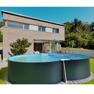 Aufstellpool-Set 'Anthrazit 2' blau/anthrazit Achtform 540 x 350 x 120 cm