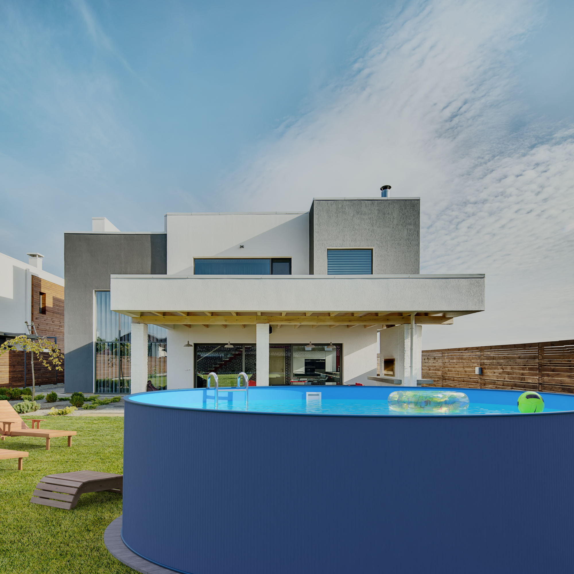 Aufstellpool-Set 'Anthrazit 2' weiß/anthrazit Ø 350 x 120 cm