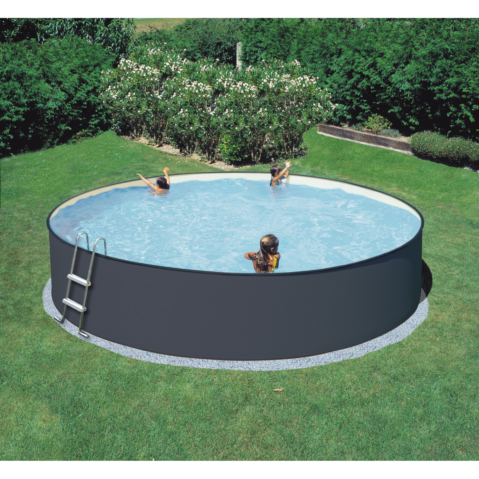 Aufstellpool-Set 'Anthrazit 1' weiß/anthrazit Ø 300 x 120 cm