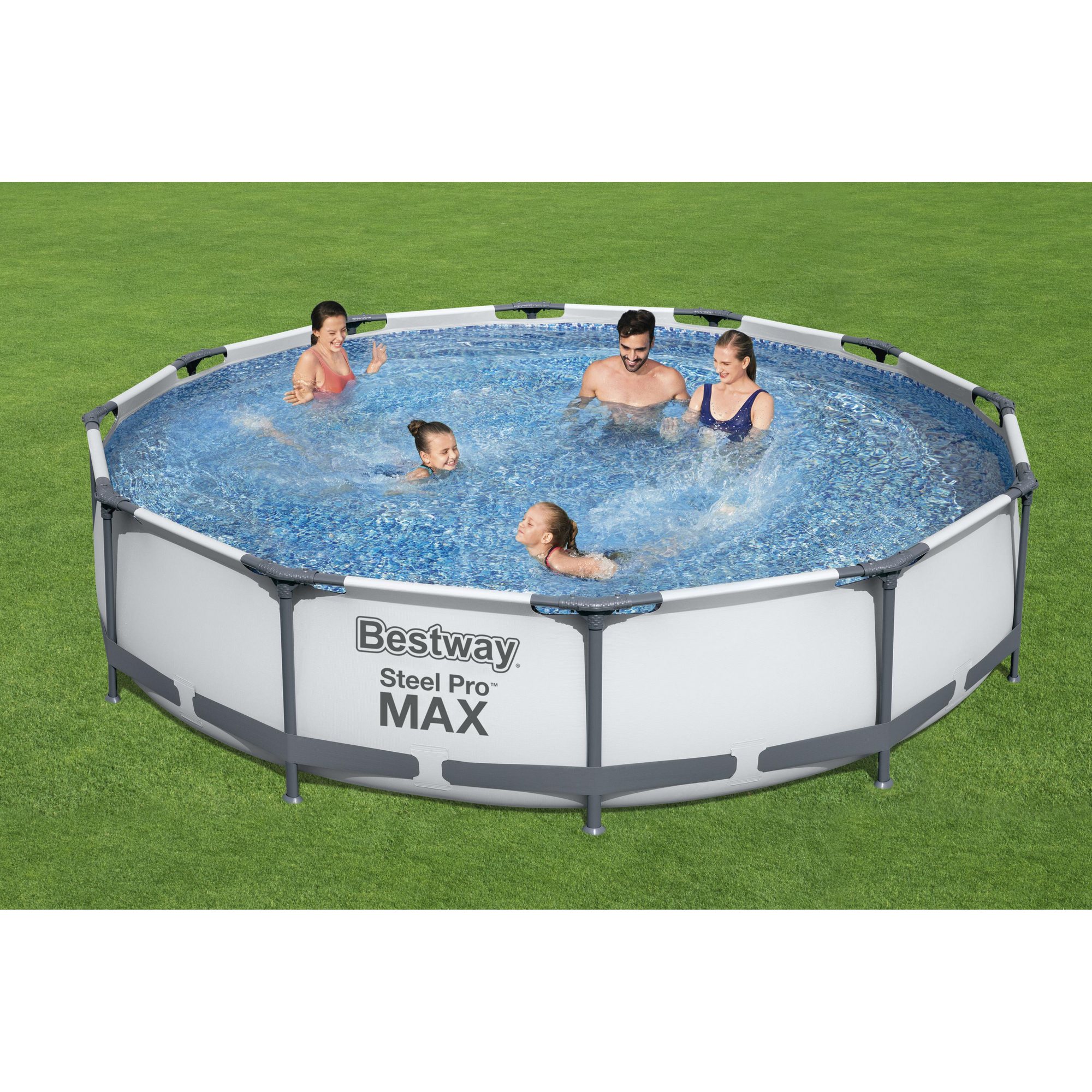 Aufstellpool 'Steel Pro Max™' grau/weiß rund Ø 366 x 76 cm