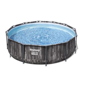Aufstellpool 'Steel Pro MAX' Komplett-Set, grau rund Ø 366 x 100 cm