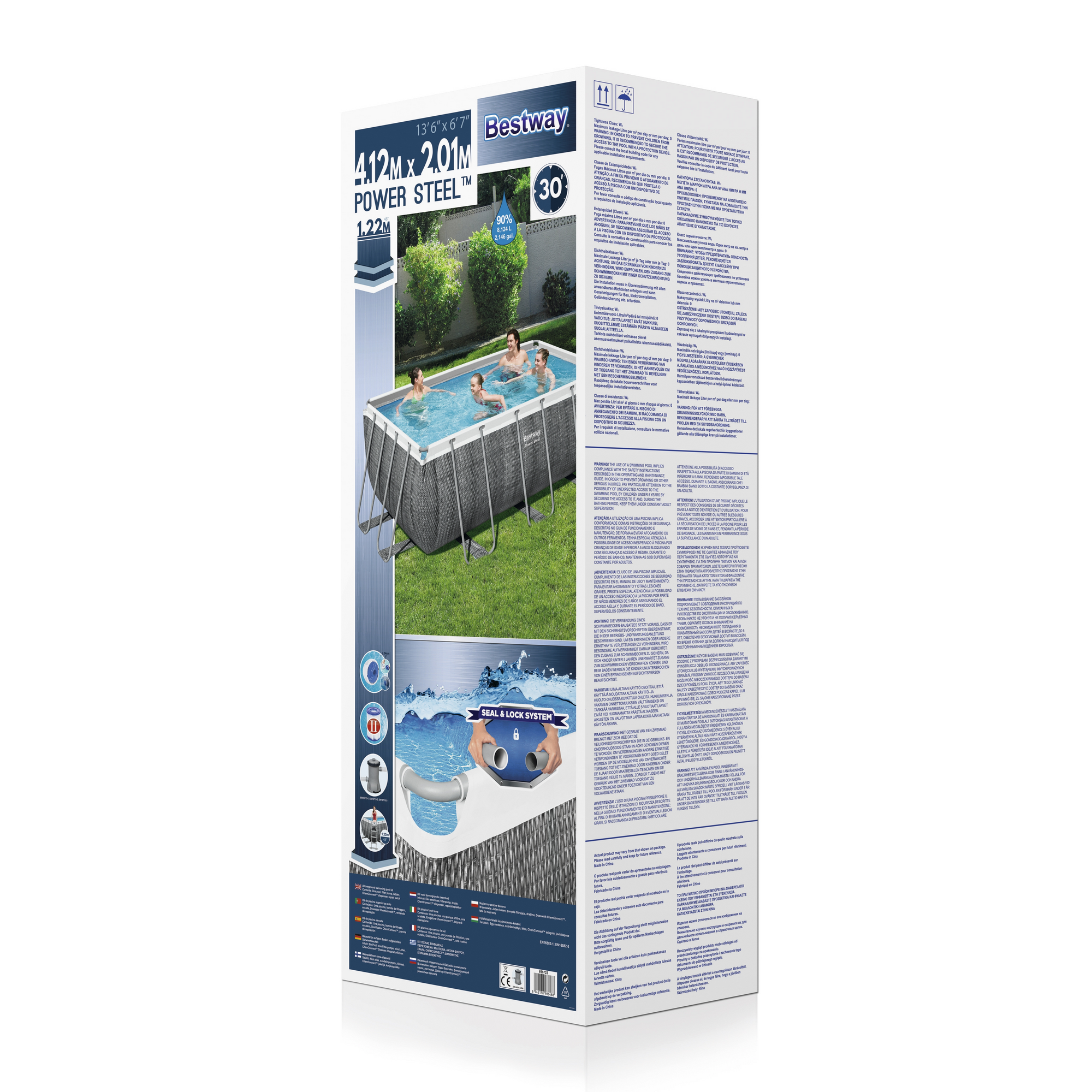Frame-Pool-Set 'Power Steel' 412 x 201 x 122 cm mit Sicherheitsleiter und Kartuschenfilter