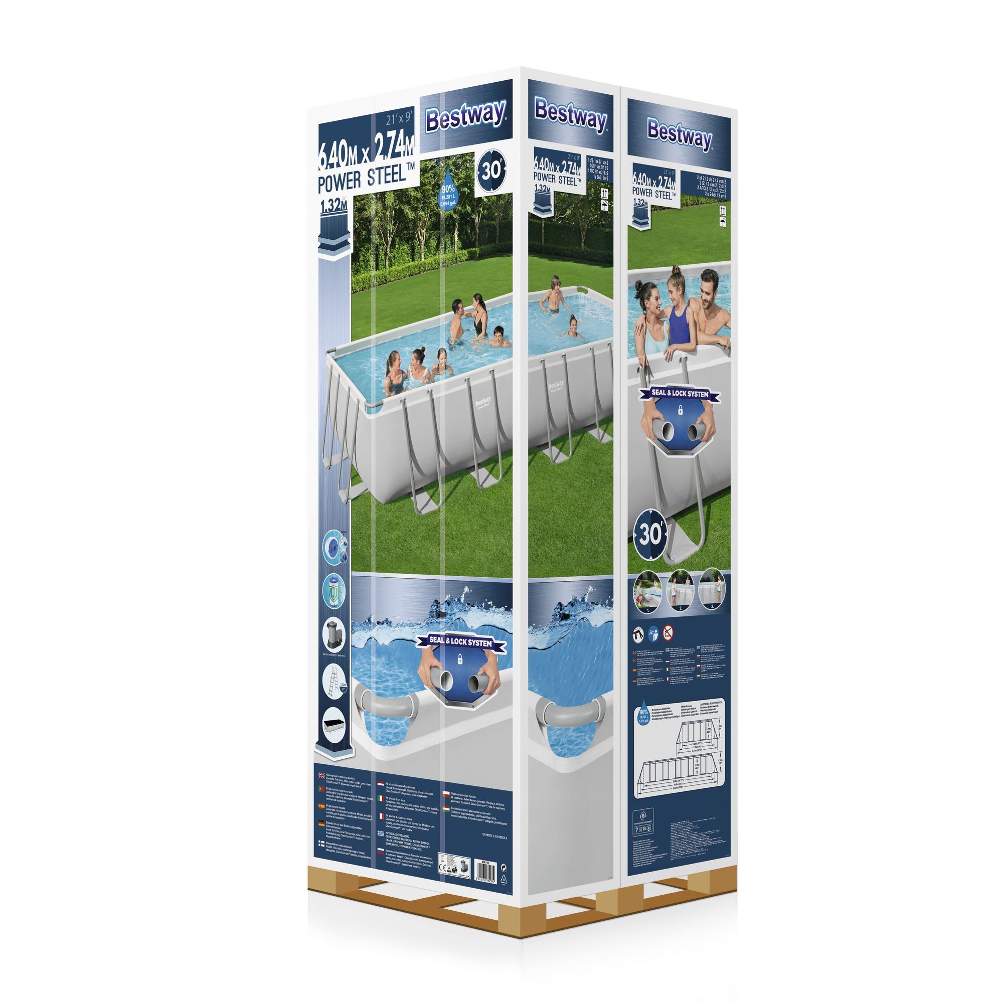 Frame-Pool-Set 'Power Steel' 640 x 274 x 132 cm mit Sicherheitsleiter und Kartuschenfilter