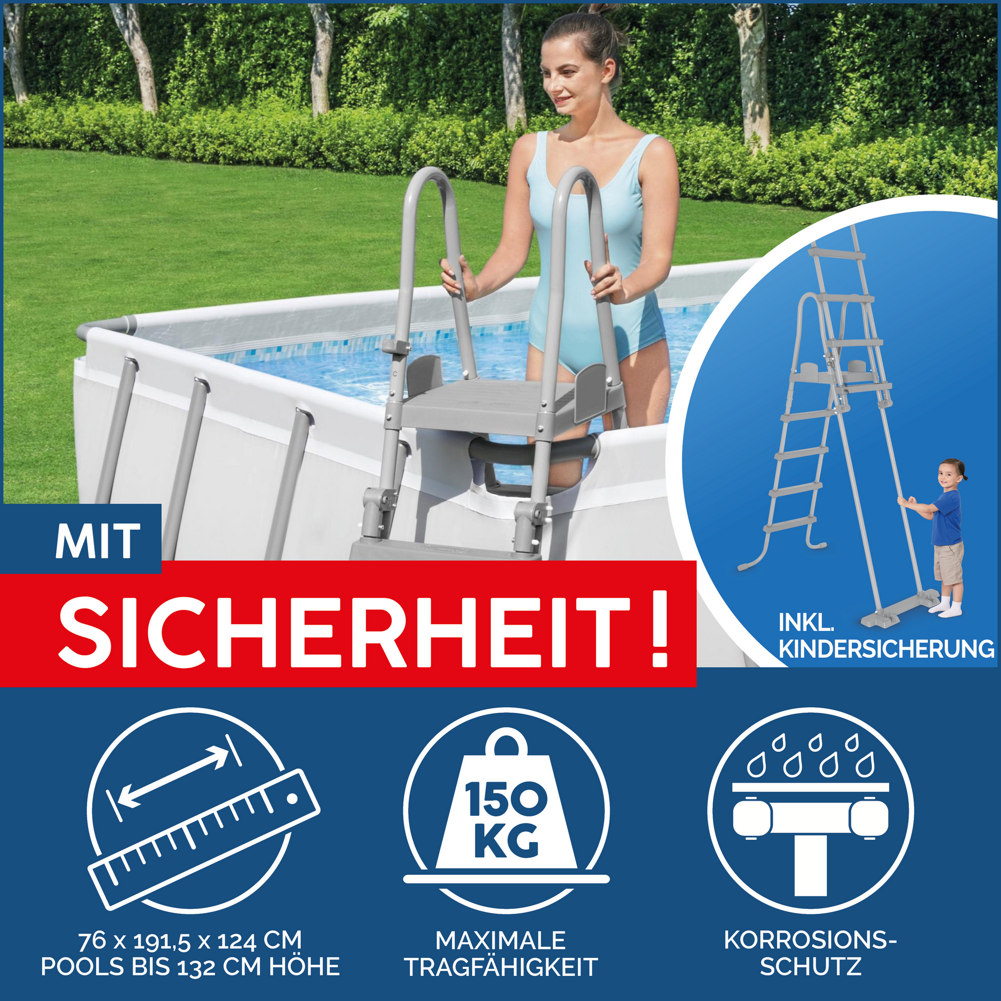 Frame-Pool-Set 'Power Steel' 640 x 274 x 132 cm mit Sicherheitsleiter und Kartuschenfilter