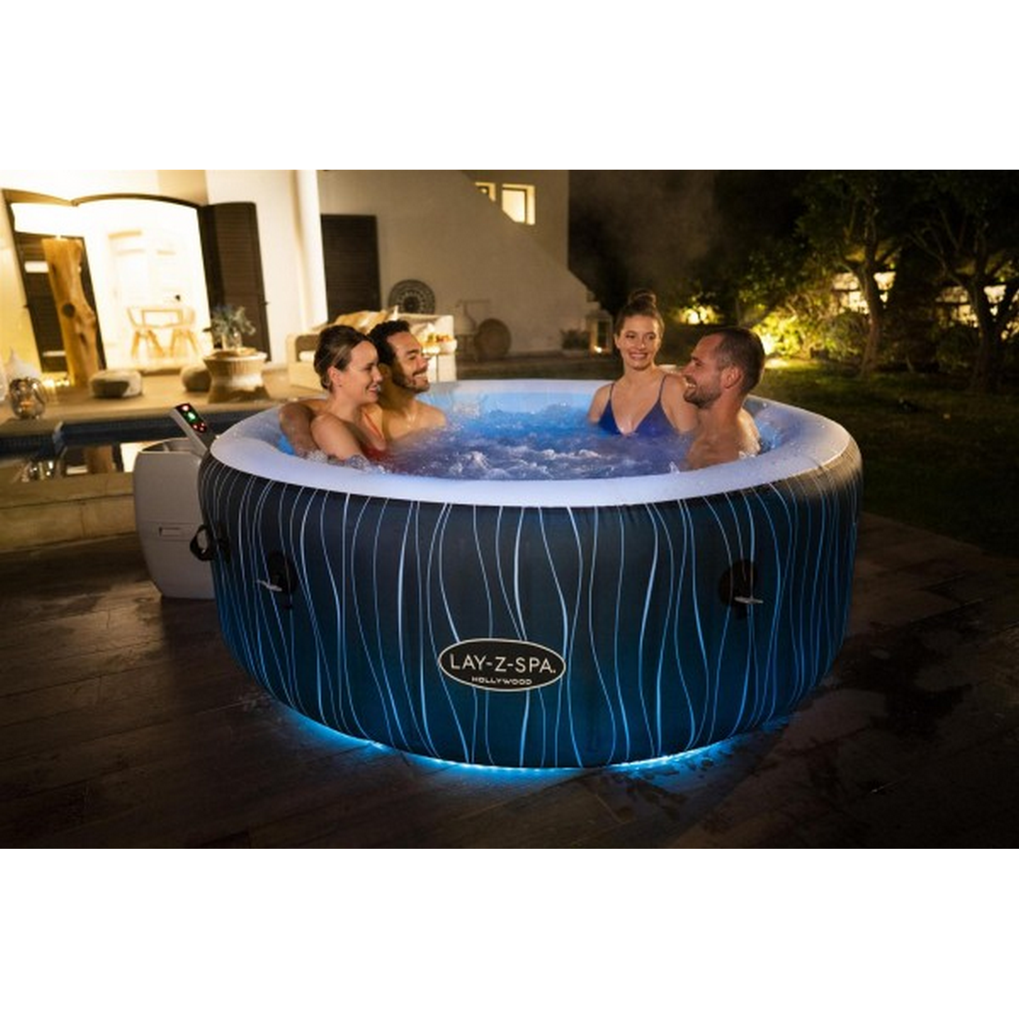 Whirlpool 'LAY-Z-SPA®Hollywood AirJet™' schwarz Ø 196 x 66 cm, mit LED