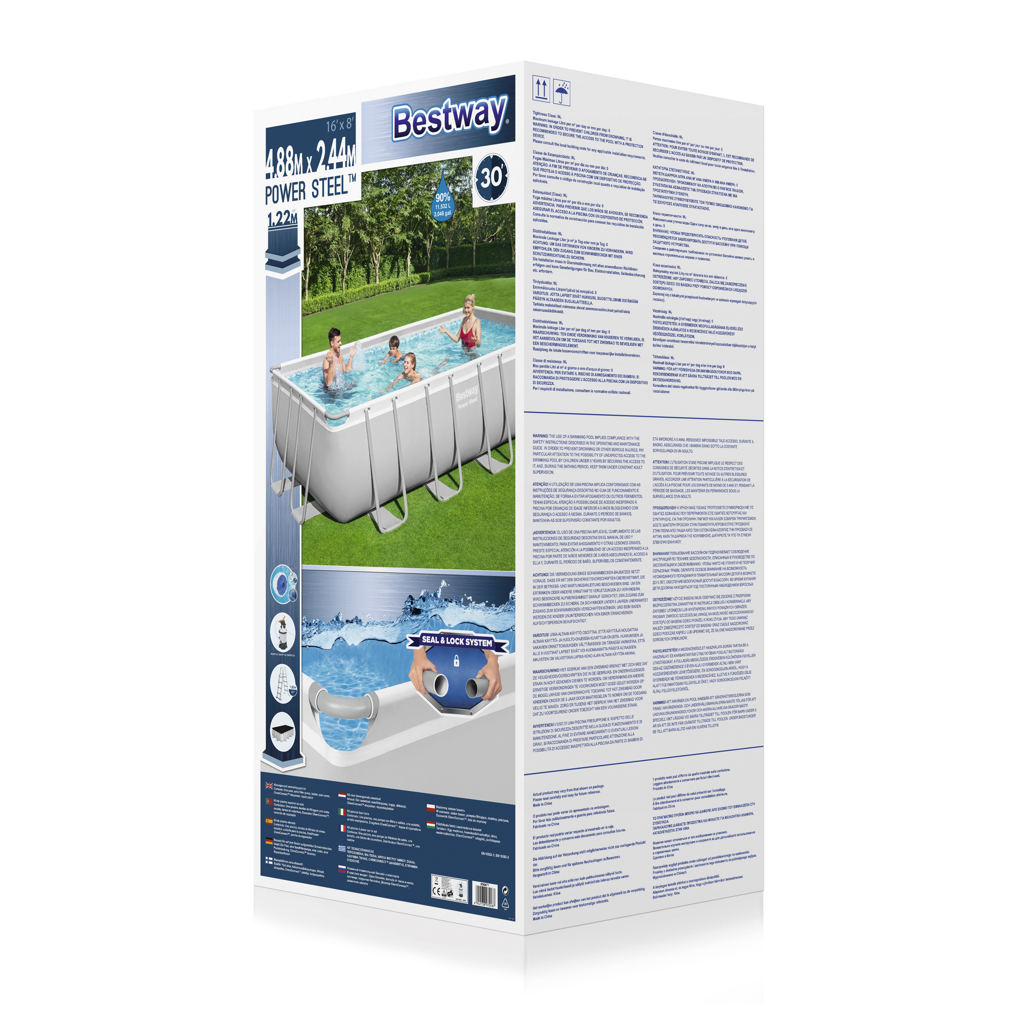 Frame-Pool-Set 'Power Steel' 488 x 244 x 122 cm mit Sicherheitsleiter und Sandfilteranlage