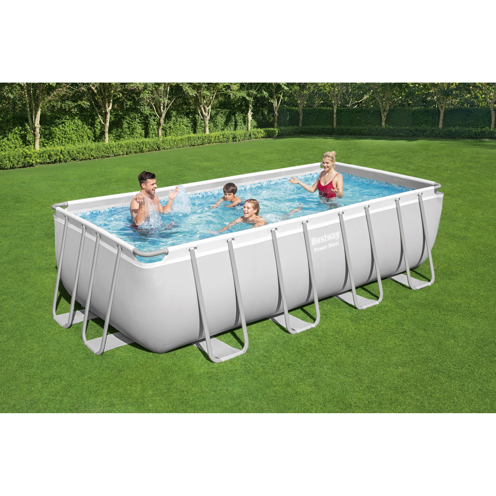 Frame-Pool-Set 'Power Steel' 488 x 244 x 122 cm mit Sicherheitsleiter und Sandfilteranlage