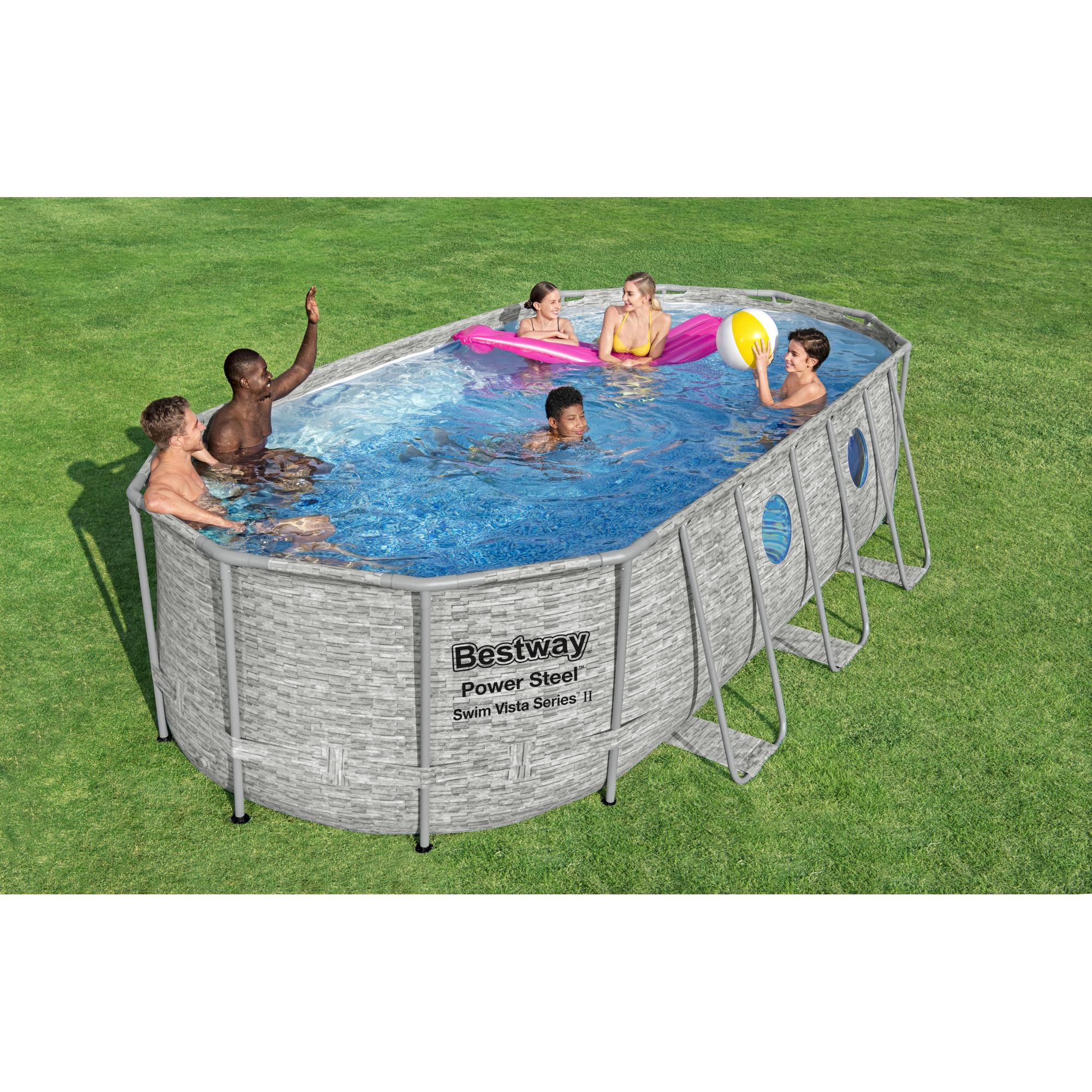 Frame-Pool-Set 'Power Steel Swim Vista' 549 x 274 x 122 cm mit Sicherheitsleiter und Filterpumpe