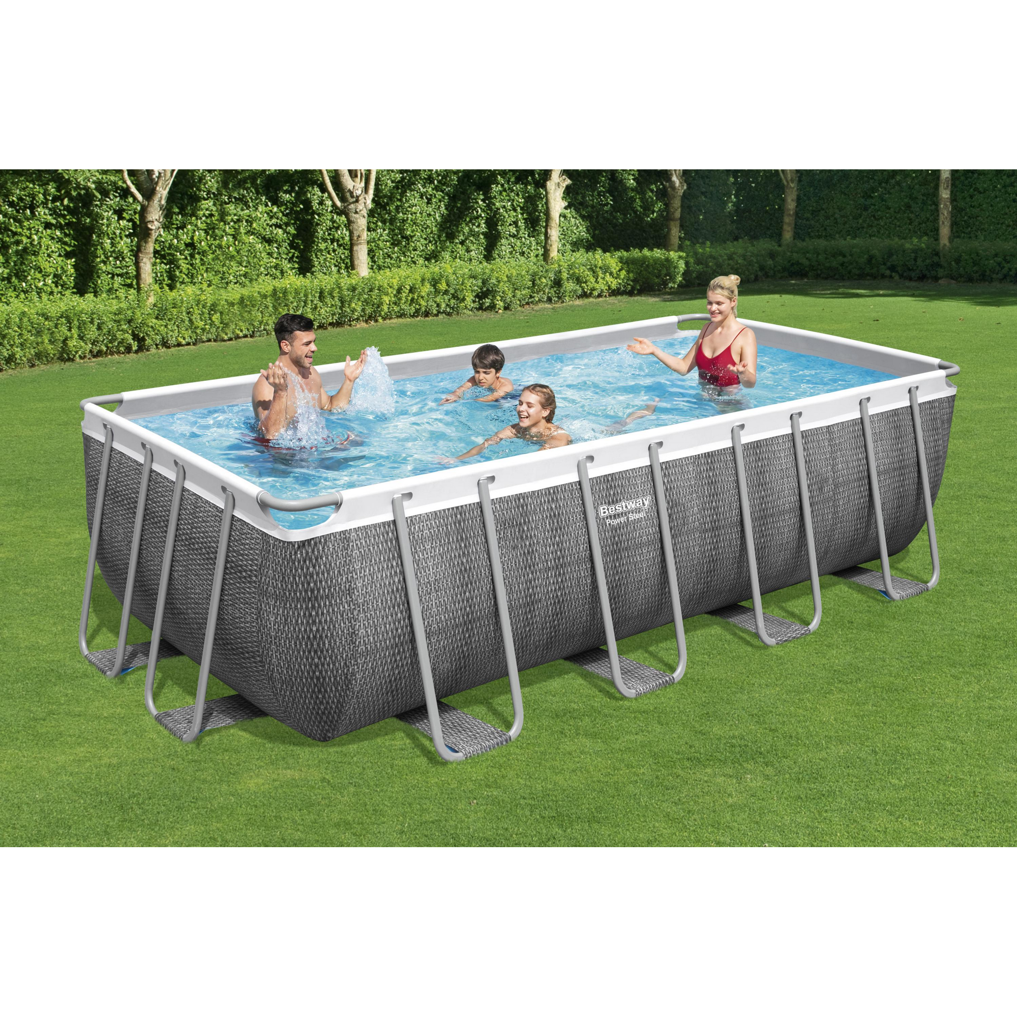 Frame-Pool-Set 'Power Steel' 488 x 244 x 122 cm mit Sicherheitsleiter und Filterpumpe