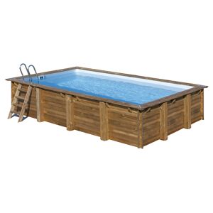 Massivholzpool-Set 'Mango' 618 x 320 x 130 cm mit Leiter und Sandfilter