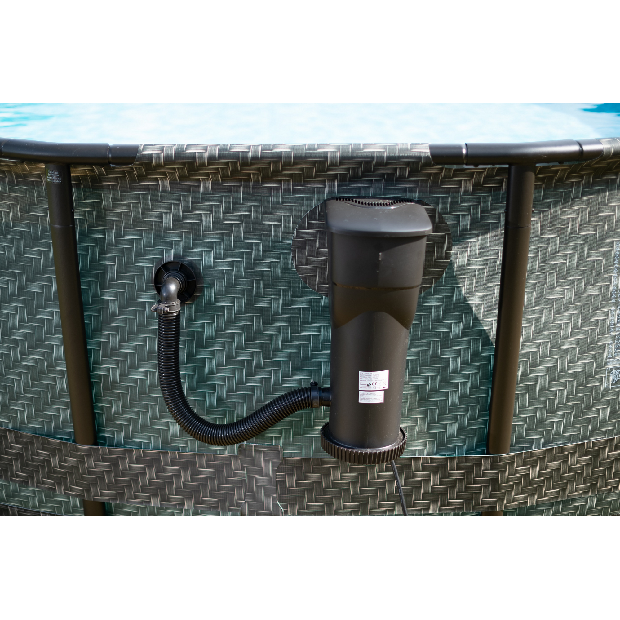Aufstellpool 'Elite Frame' Rattan-Optik grau Ø 488 x 122 cm