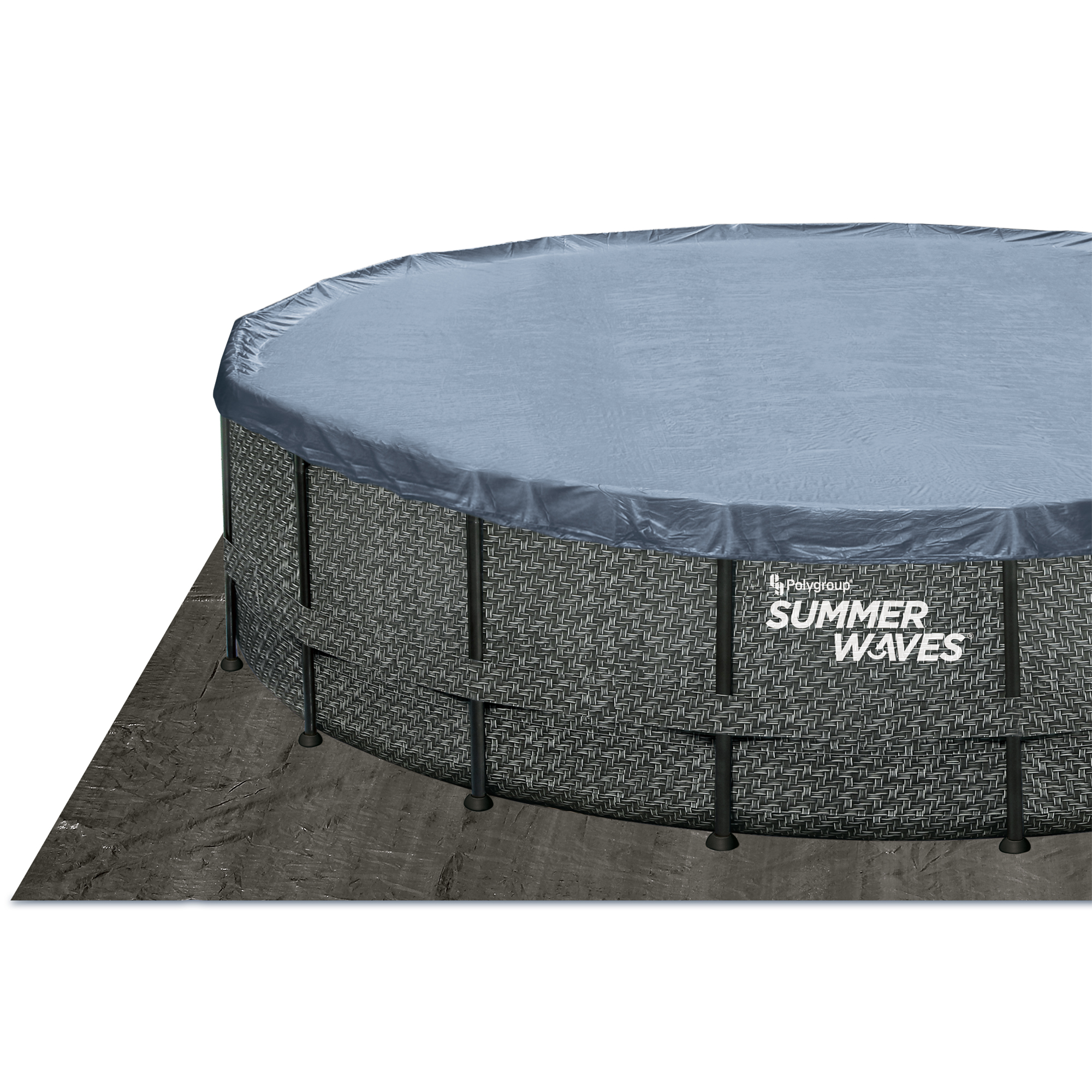 Aufstellpool 'Elite Frame' Rattan-Optik grau Ø 488 x 122 cm