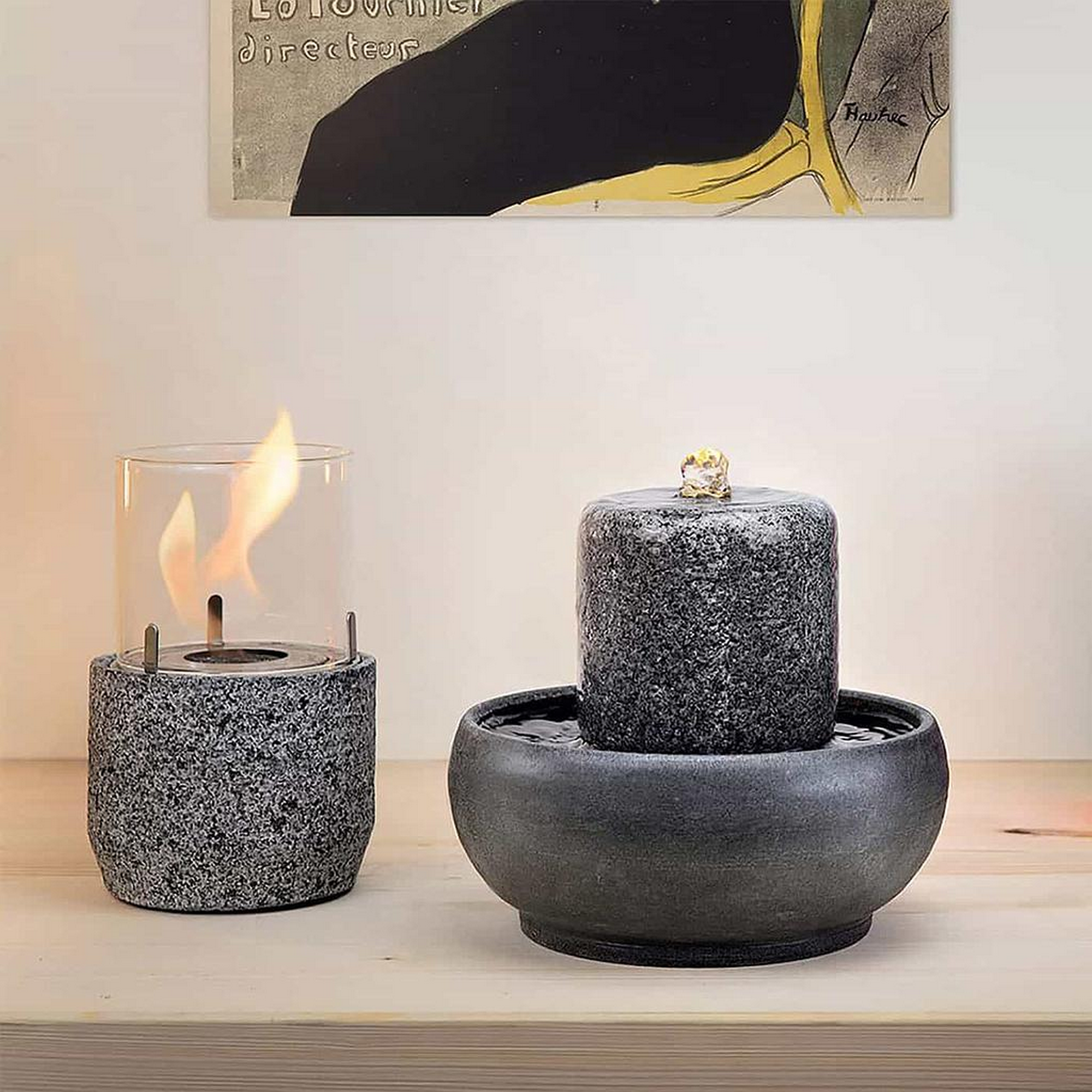 Tischfeuer 'Myu' Naturstein 150 ml