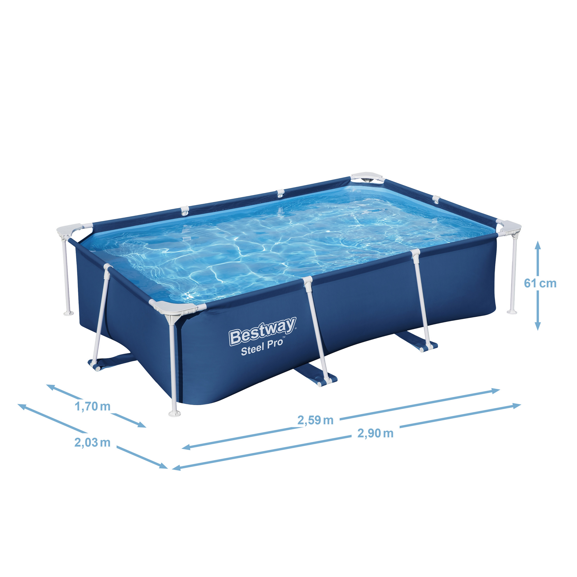 Frame-Pool 'Steel Pro' 259 x 170 x 61 cm