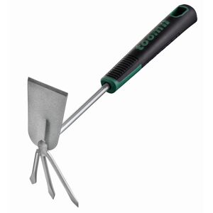Premium-Hand-Doppelhacke Carbonstahl 3 Zinken 35 cm