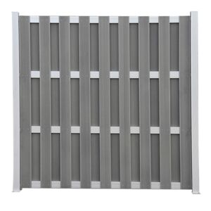 Zaunelement 'Jan' WPC/Aluminium grau 180 x 180 cm