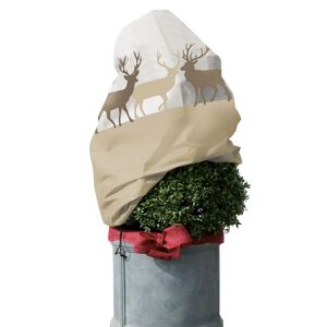 Winterschutz-Vlieshaube 'Hirsche' beige 110 x 110 cm