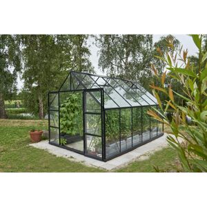 Gewächshaus 'Universal 128' 384 x 257 cm mit 3 mm Sicherheitsglas schwarz
