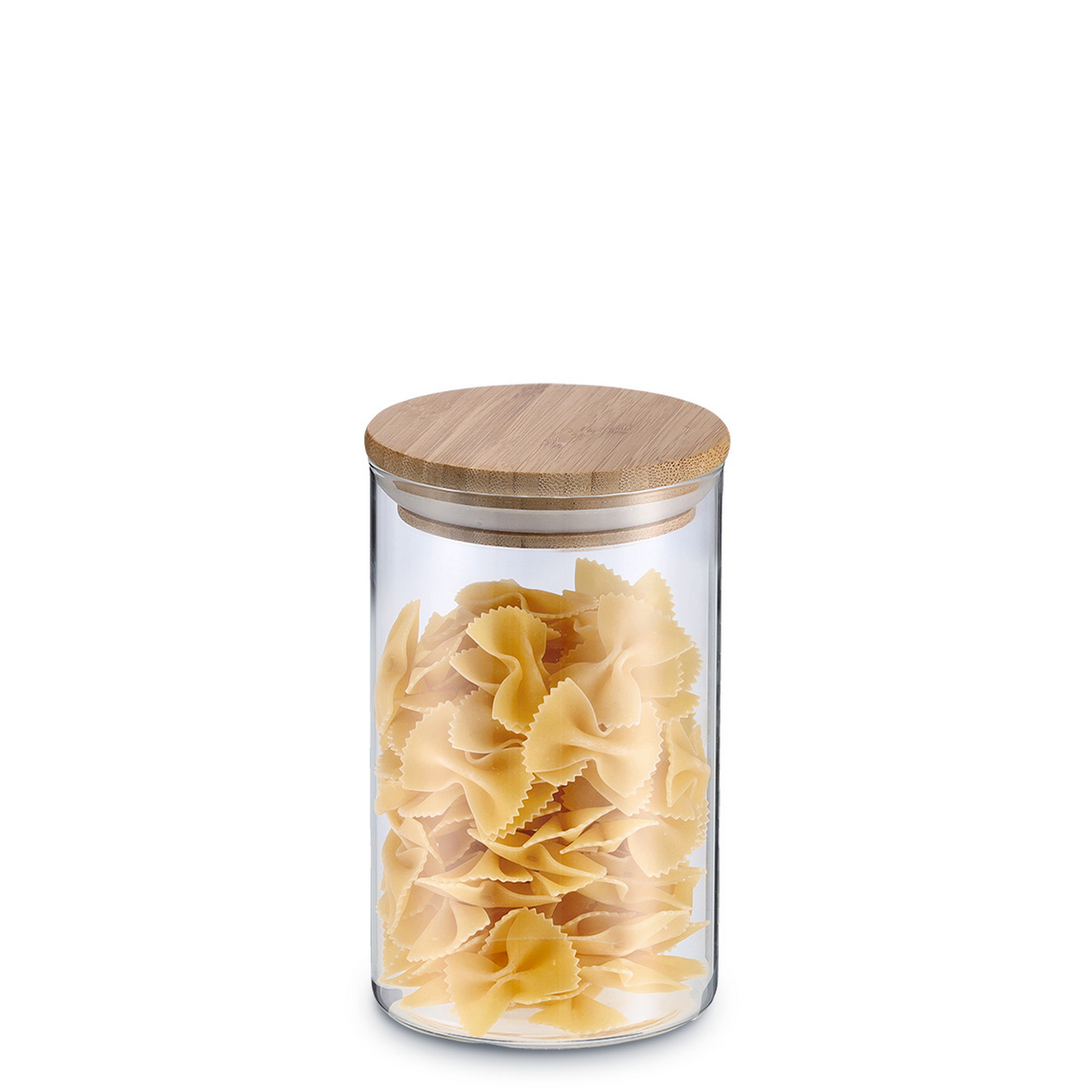 Vorratsglas transparent 1 l mit Bambusdeckel