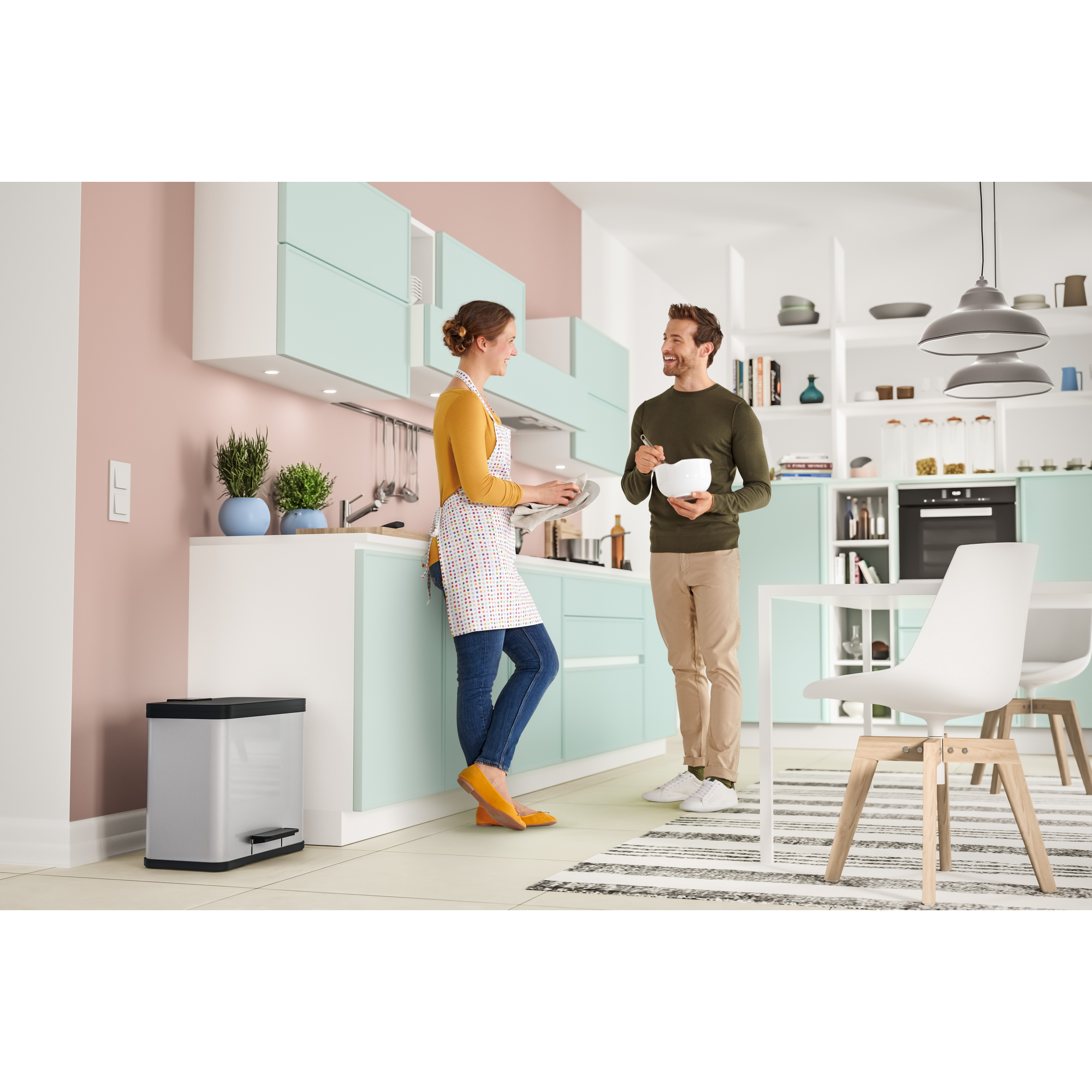 Tret-Abfalltrenner 'Öko Trio Plus L' 3 x 9 l weiß