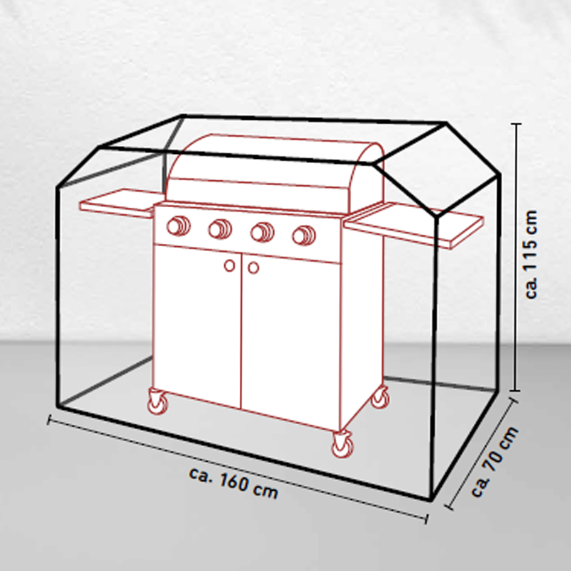 Gasgrill-Schutzhülle für Gasgrills mit bis zu 4 Brennern