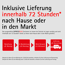 Lieferung innerhalb von 72 Stunden