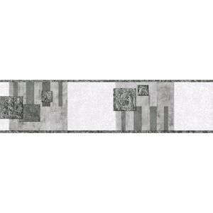 Bordüre 'Only Borders 11' grau/weiß 0,13 x 5 m