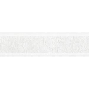 Vliesbordüre 'OK 4' Blätter weiß 0,17 x 5 m