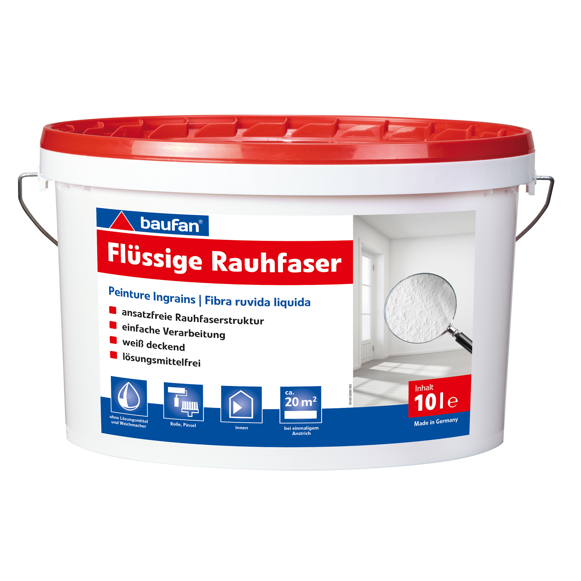 Flüssige Rauhfaser weiß matt 10 l