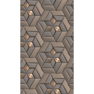 Vliestapete 'The Wall II' 3D geometrisch braun 3-teilig 1,59 x 2,80 m