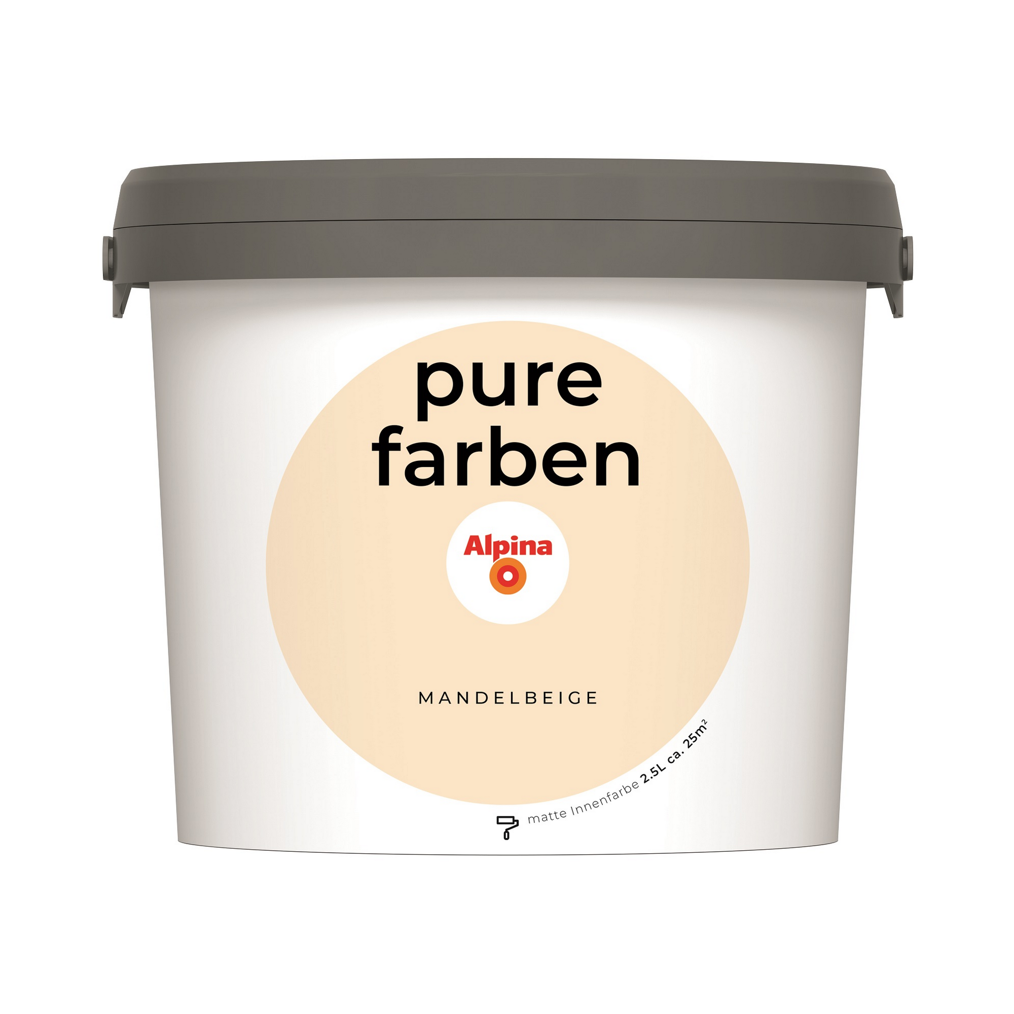 Wandfarbe 'pure farben' mandelbeige matt 2,5 l