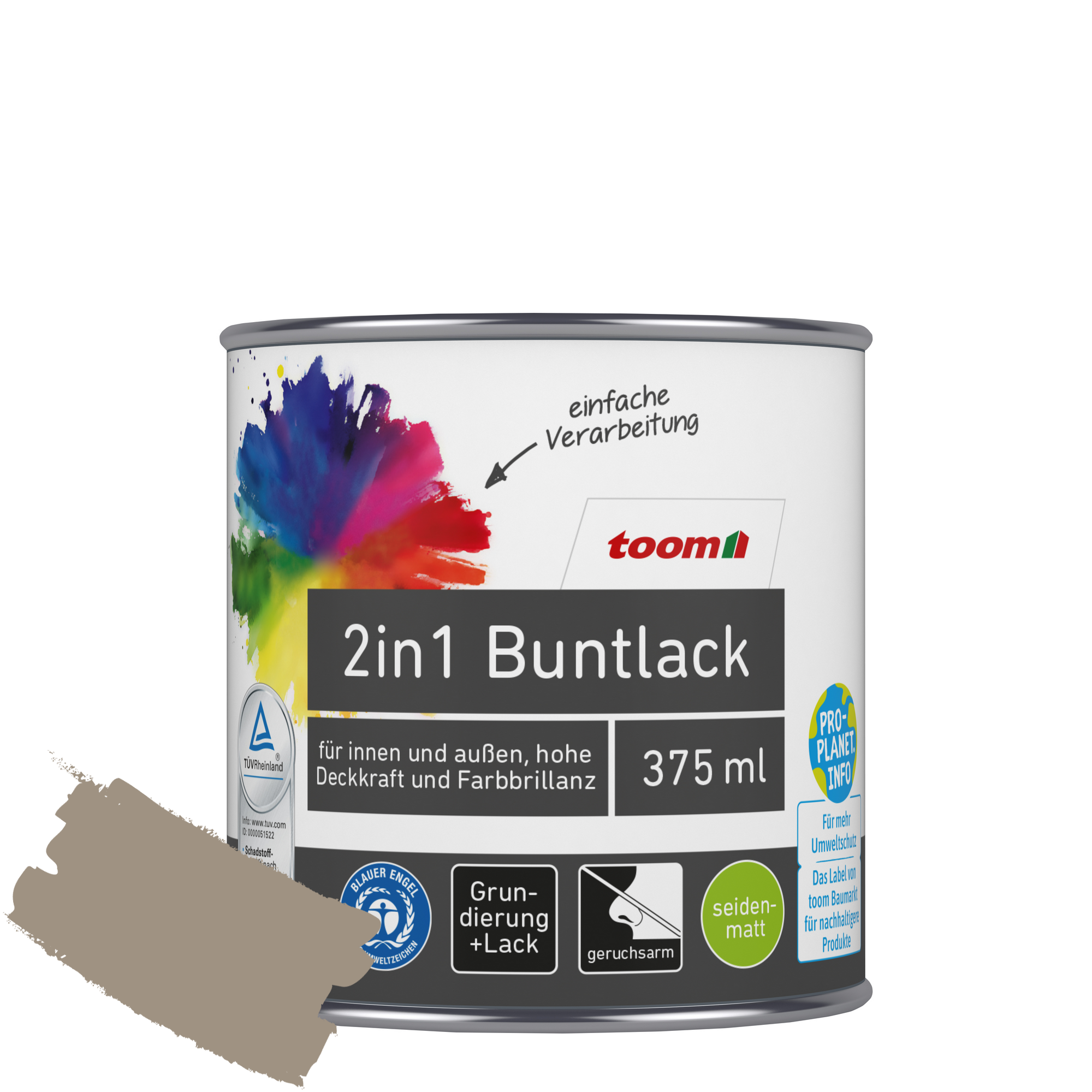 2in1 Buntlack 'Treibholz' hellbraun seidenmatt 375 ml
