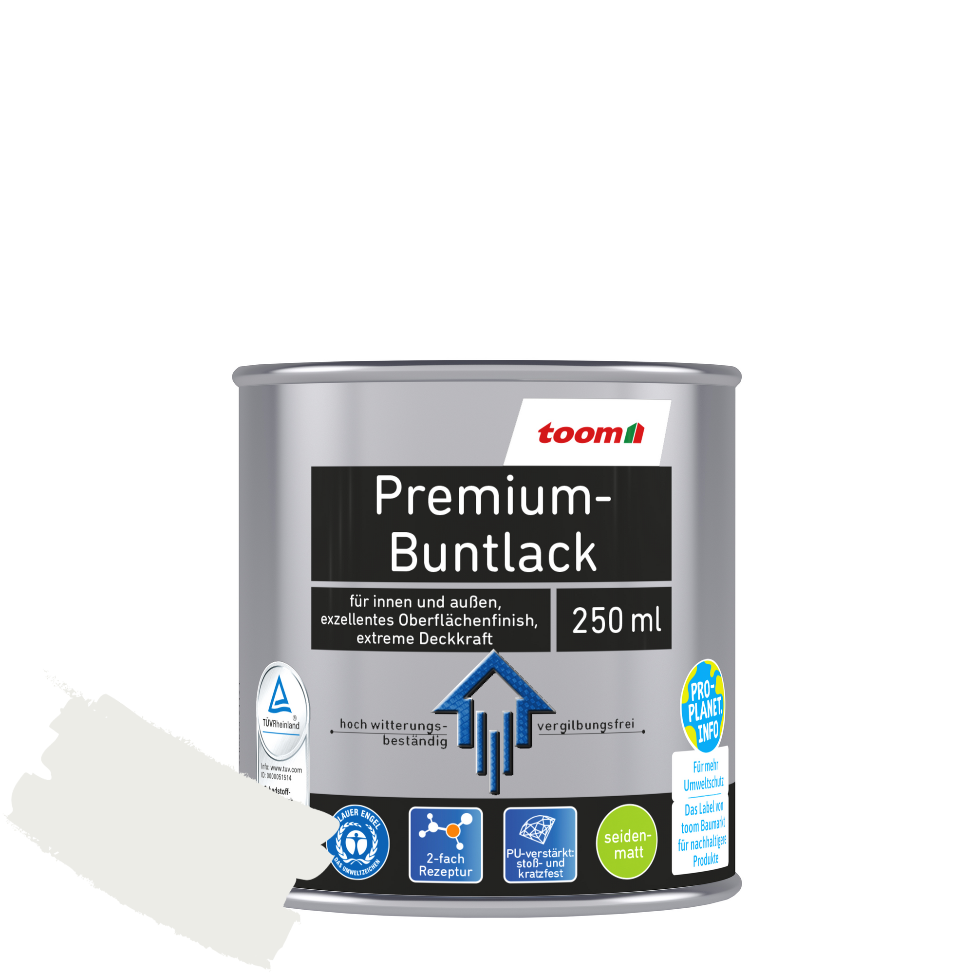 Premium-Buntlack signalweiß seidenmatt 250 ml