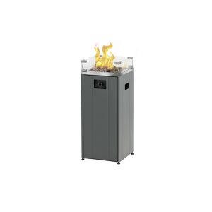 Gas-Feuerstelle 'Malta' grau Glasumrandung 38 x 38 x 91 cm