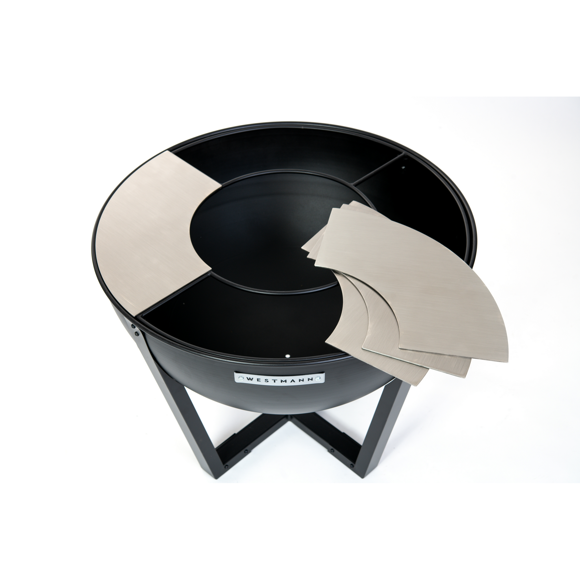 Grill und Feuerstelle 'Premium' Stahl schwarz 81 x 81 x 62 cm