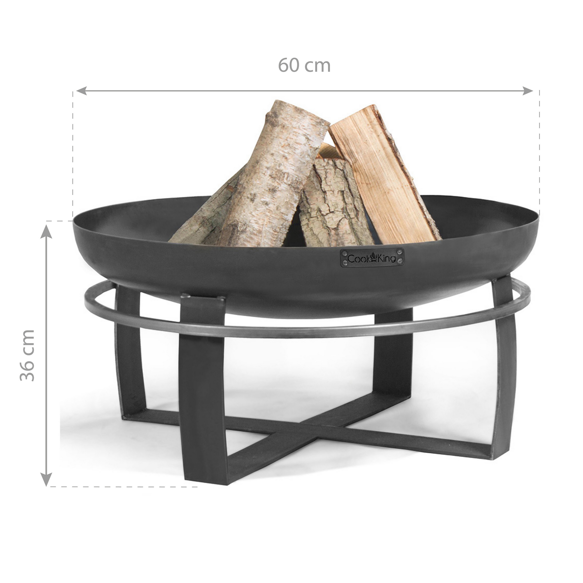 Feuerschale 'Viking' schwarz Ø 60 x 36 cm