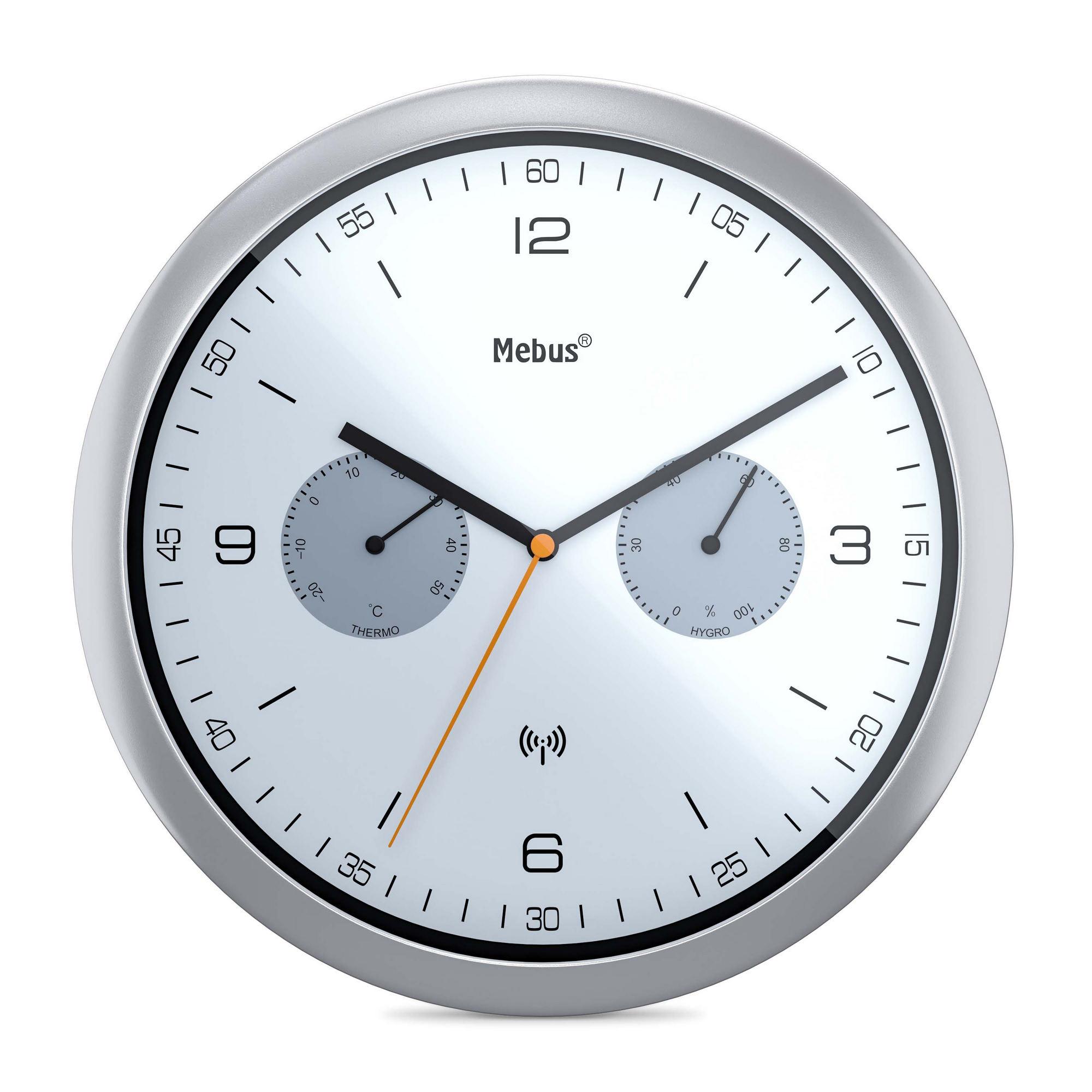Funk-Wanduhr silbern Ø 26 x 4,2 cm