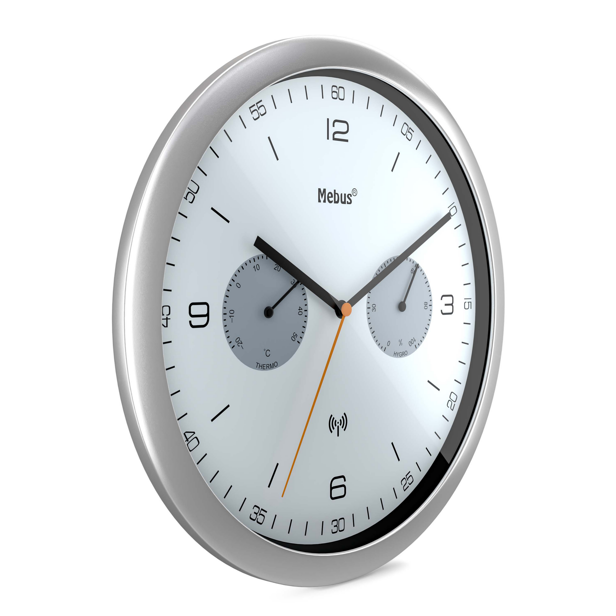 Funk-Wanduhr silbern Ø 26 x 4,2 cm