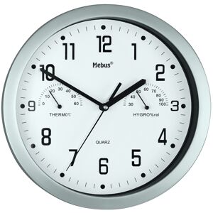 Quarz-Wanduhr silbern Ø 26 x 4 cm