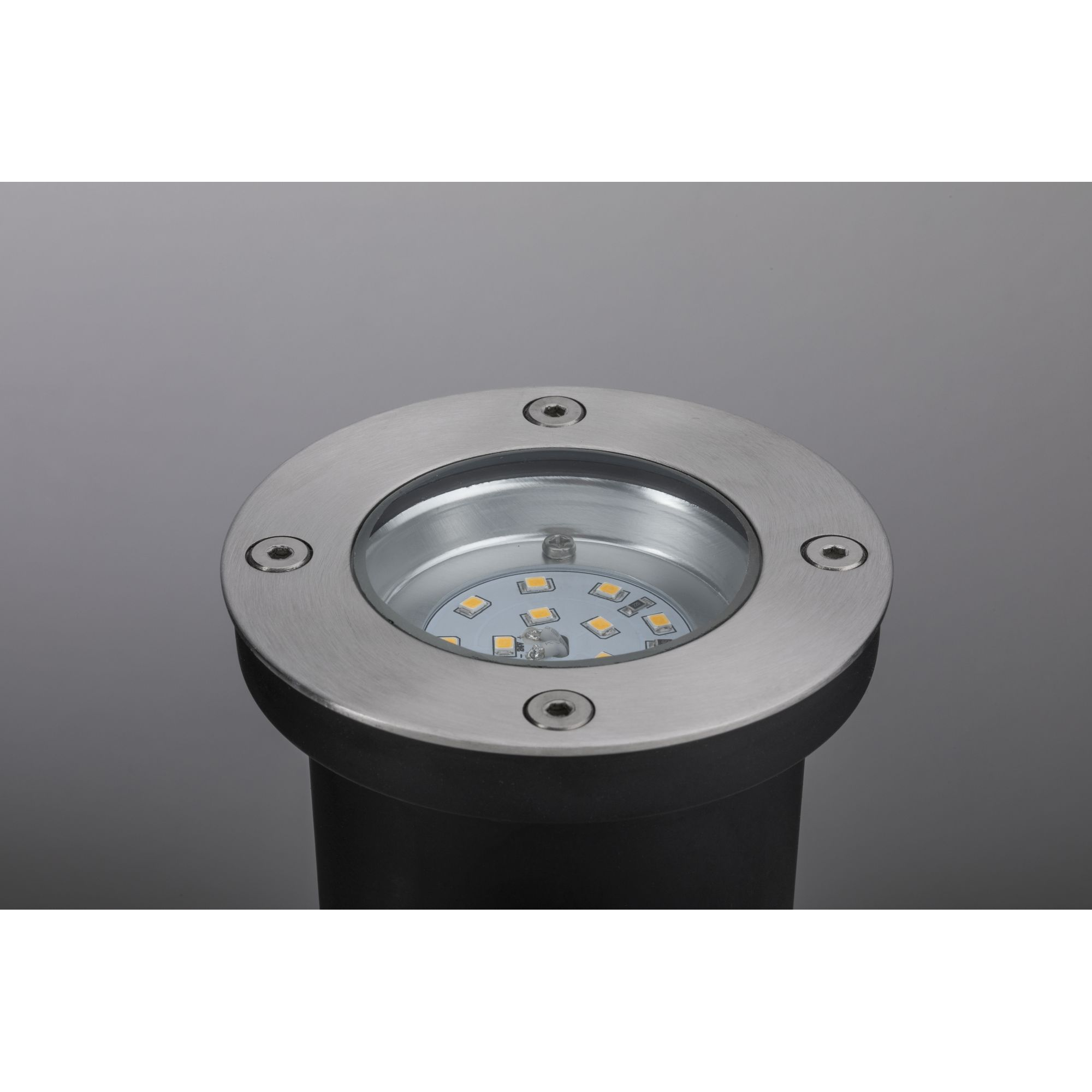 Bodeneinbauleuchte 'Plug & Shine Floor' Ø 9,8 cm silbern