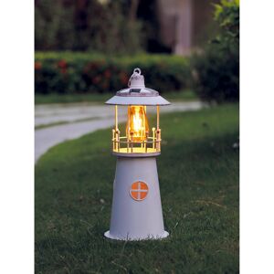 LED-Solarleuchte 'Leuchtturm' 46 cm weiß