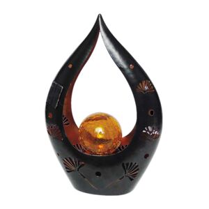 Solar-Dekoleuchte 'Blüte' anthrazit/gold 20,8 x 30,7 cm