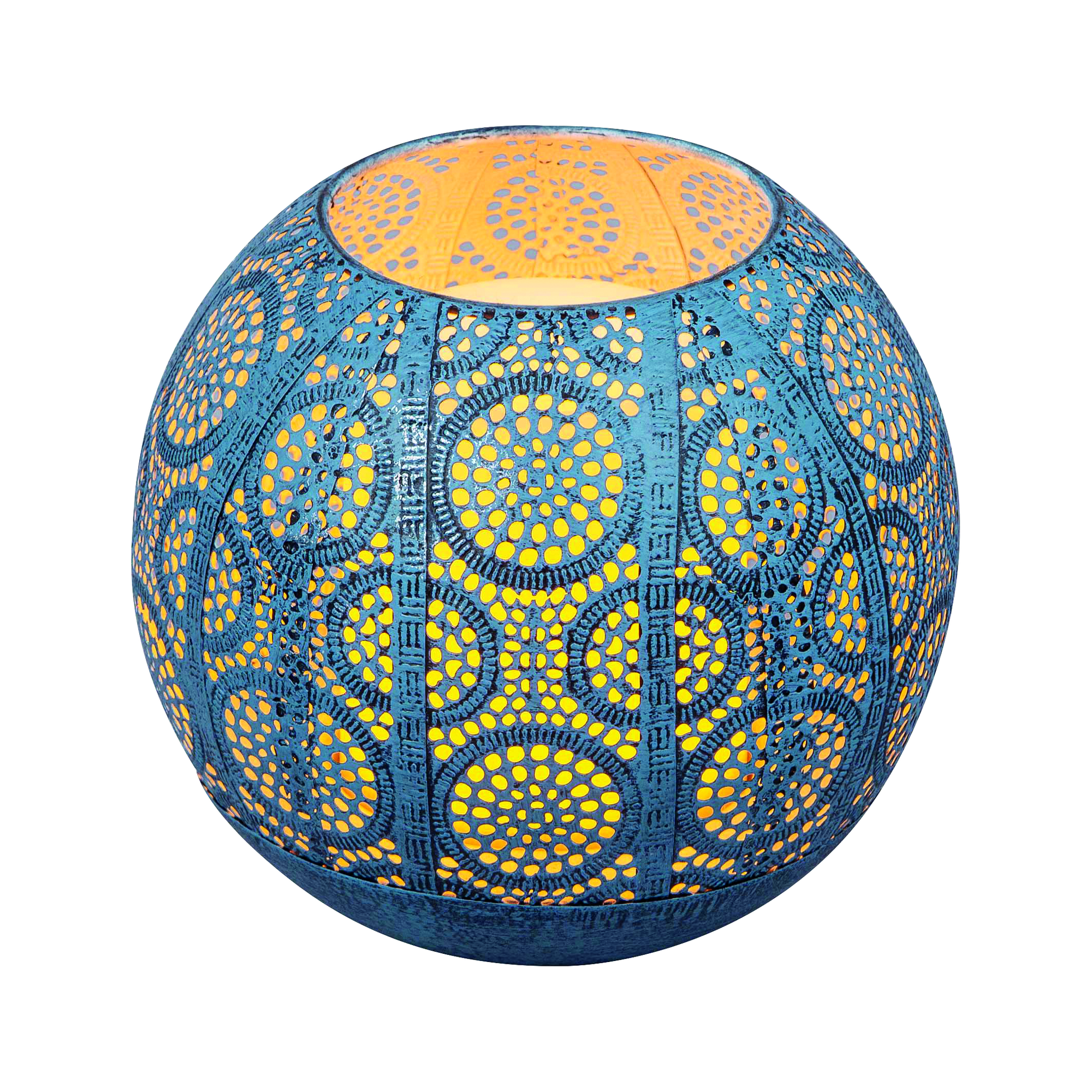 Solar-Dekoleuchte 'Oriental' türkis/gold Ø 15 x 12,5 cm